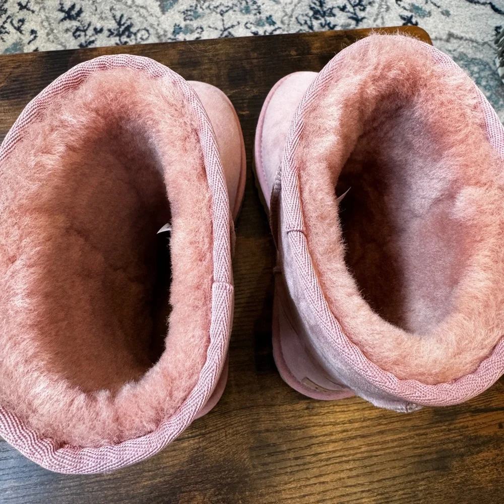 UGG Women's Pink Suede Winter Boots - Picture 3 of 4